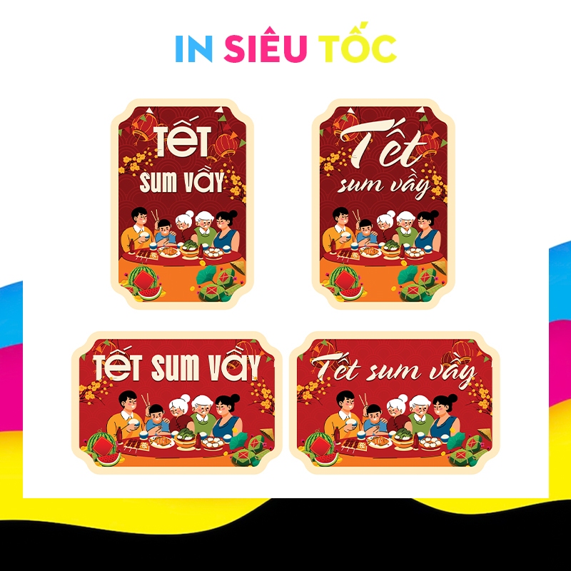 [ Sẵn ] Tem dán Tết - Nhãn dán Tết sum vầy - Nhãn tem bóc dán chúc mừng năm mới