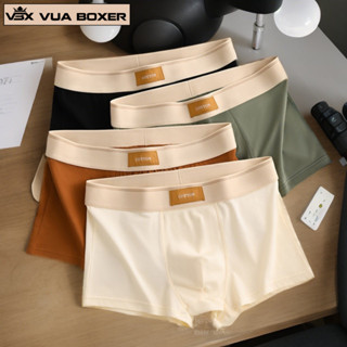Sét 4 quần sịp đùi nam VUA BOXER quần xì cotton ship nam co dãn thấm hút đồ lót mềm mịn COTTON