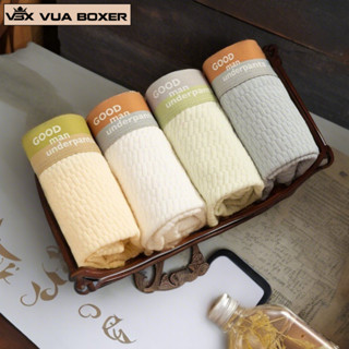 Sét 4 quần sịp đùi nam VUA BOXER quần xì cotton ship nam co dãn thấm hút mềm mịn thoáng khí GOODMAN