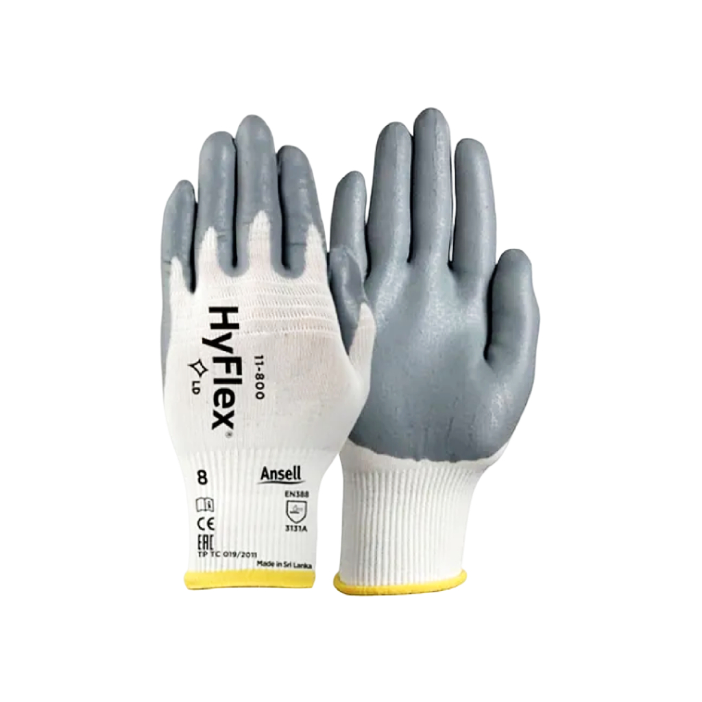 Găng tay đa dụng chống cắt thoáng khí Ansell HyFlex 11-800 chống dầu mỡ dùng cho sửa chữa, kho bãi, 