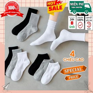 Tất vớ nam nữ ⚡️ Giá Sốc ⚡️ vải cotton co giãn bốn chiều, bít tất cổ cao - cổ trung - cổ thấp
