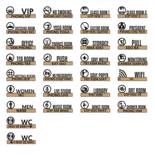  Biển tên phòng dán cửa văn phòng công ty khách sạn làm theo yêu cầu bảng hiệu gỗ dán tường cảnh báo 