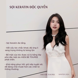 Tóc Kẹp 6 Phím HIEN BE TOUPEE PREMIUM Sóng Cloud Perm 38cm Sợi Keratin kẹp trợ lực đệm silicon