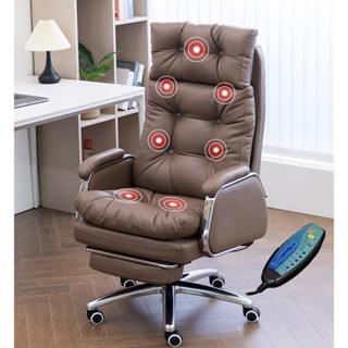 Ghế Giám Đốc Bọc Da Massage 7 Điểm, Ghế Văn Phòng Chân Xoay Có Gác Chân Hàng NHập Khẩu - Bảo hành 12 tháng