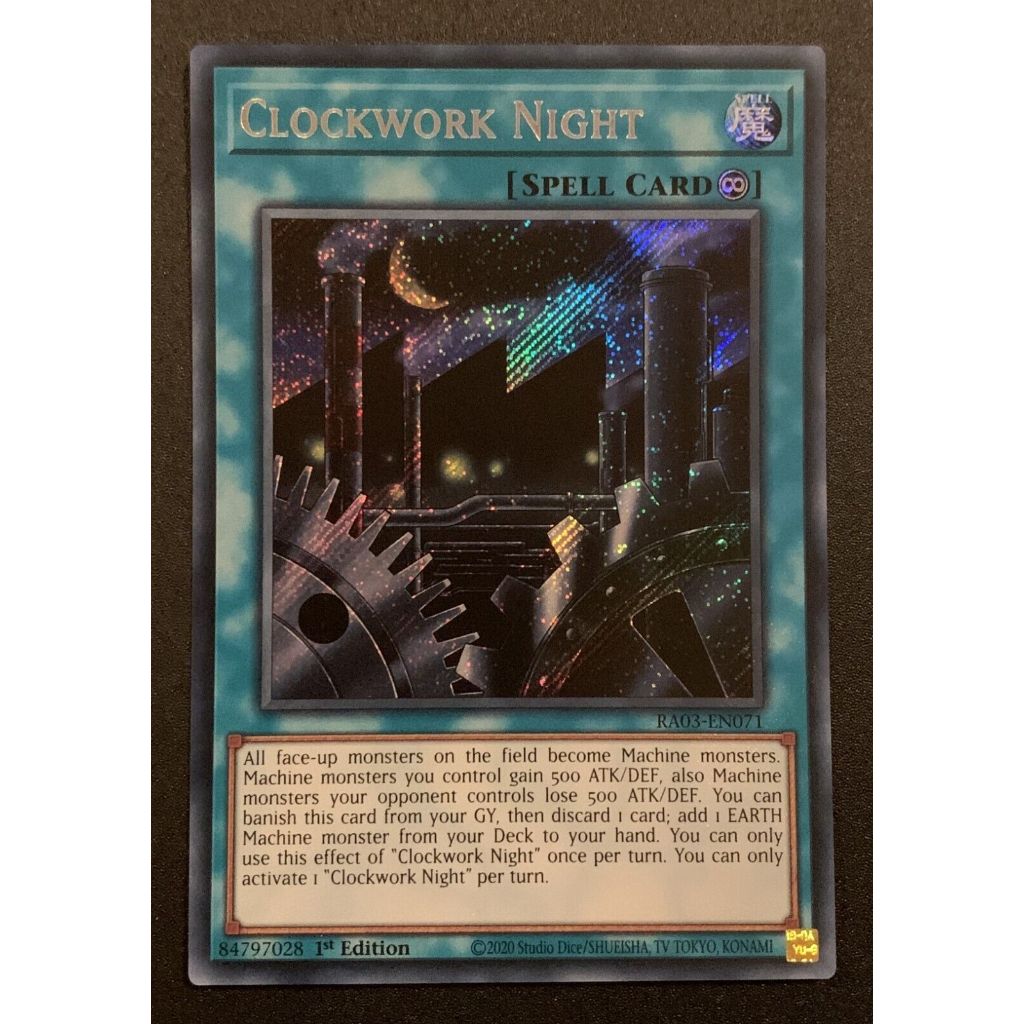 ra03 ae super rare [ Dưa Hấu Yugioh ] Lá bài thẻ Clockwork Night - Tặng bọc bài spell