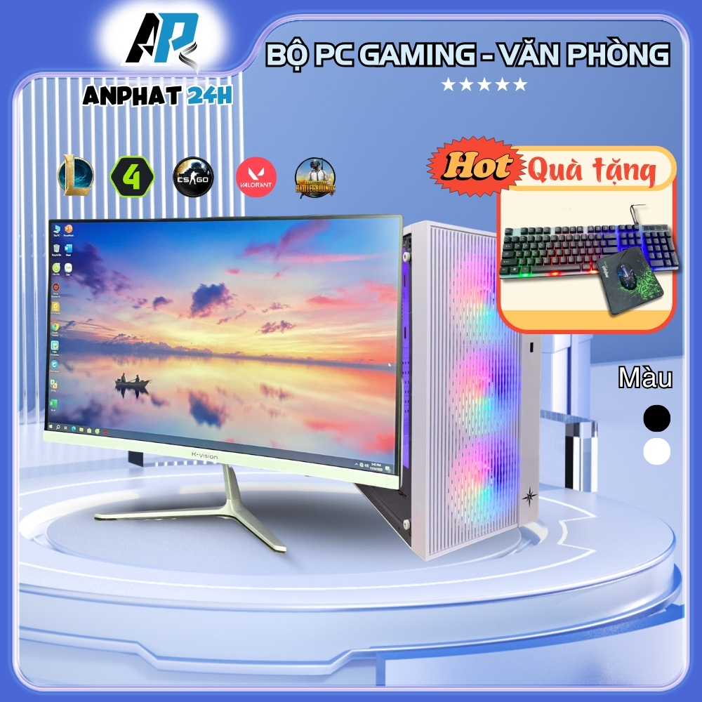 Bộ Máy Tính Case PC Trắng Core i5/i7 Gen4 Ram 8/16Gb SSD 256Gb Làm Việc Văn Phòng, Chiến Game