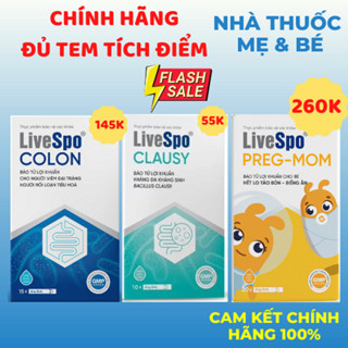   Tích Điểm  Men Vi Sinh LiveSpo Clausy - Colon - Fregmom Hỗ Trợ Hệ Tiêu Hóa 