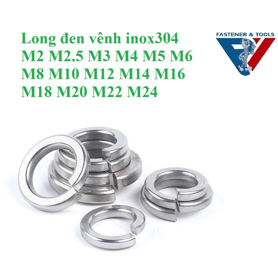 (INOX304) M2-M24 Long đen vênh INOX 304 M2-M24