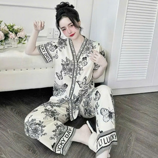 Bộ Pijama Quần Dài Áo Cộc Chất Lụa Latin Cao Cấp Thương Hiệu Xavia P6