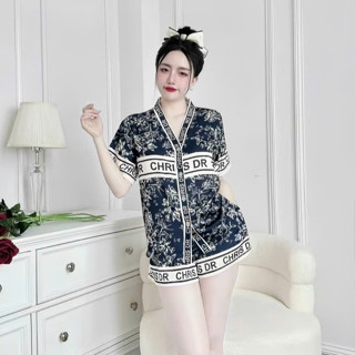 Bộ Pijama Quần Cộc Áo Cộc Chất Lụa Latin Cao Cấp Thương Hiệu Xavia P5