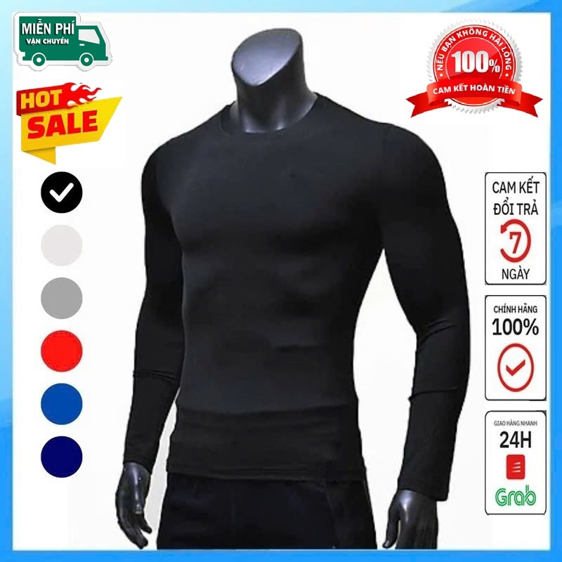 Áo giữ nhiệt nam🔥Giá Sốc🔥size 35 -> 99kg dài tay thể thao năng động cổ tròn vải mềm mại co giãn