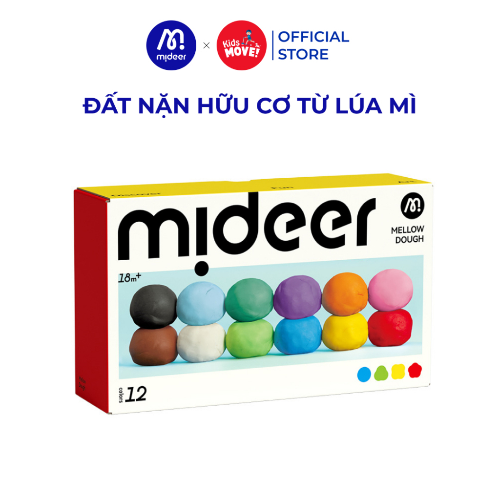 Đất nặn an toàn cho bé không dính tay Mideer Mellow Dough tặng kèm dụng cụ