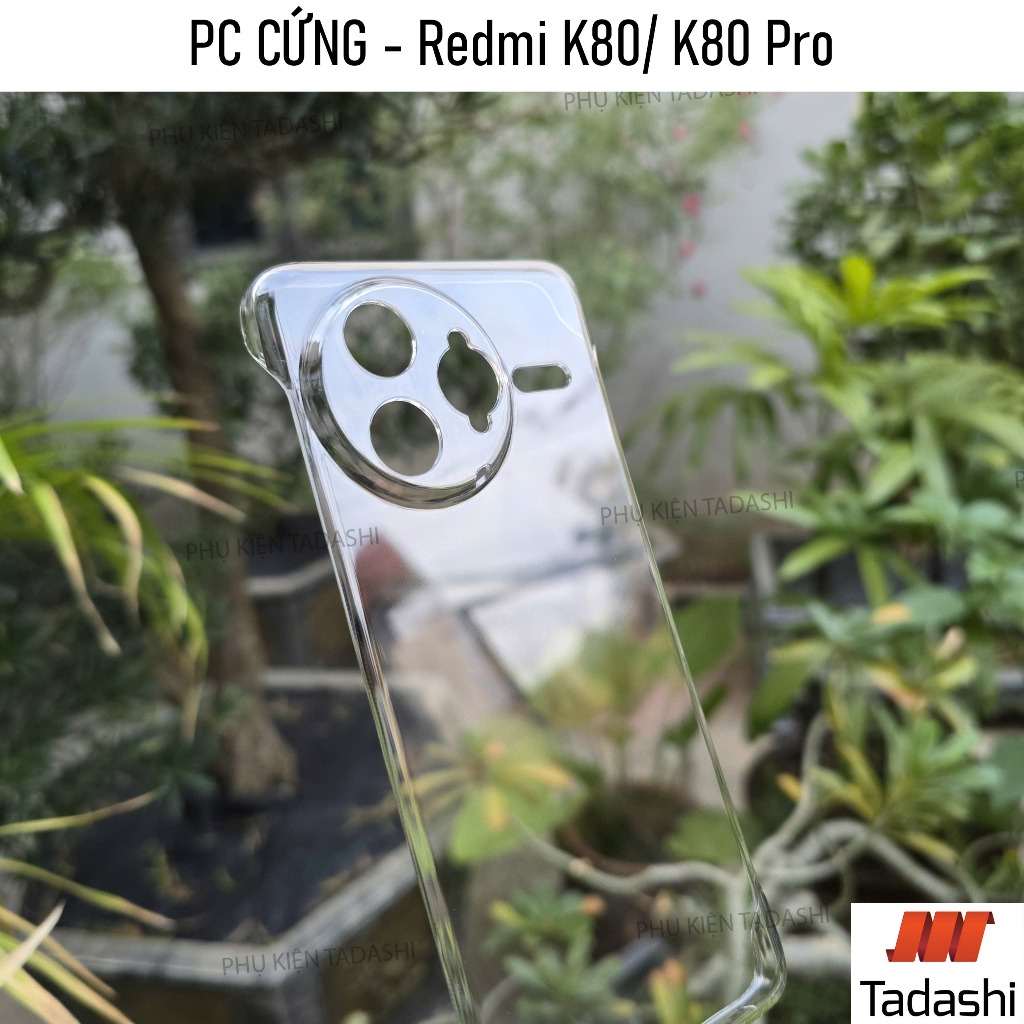 Ốp Lưng Trong Suốt KHÔNG VIỀN Redmi K80/ K80 Pro, Redmi K70/ K70 Pro/ K80 Ultra Nhựa PC Cứng Mỏng Kh