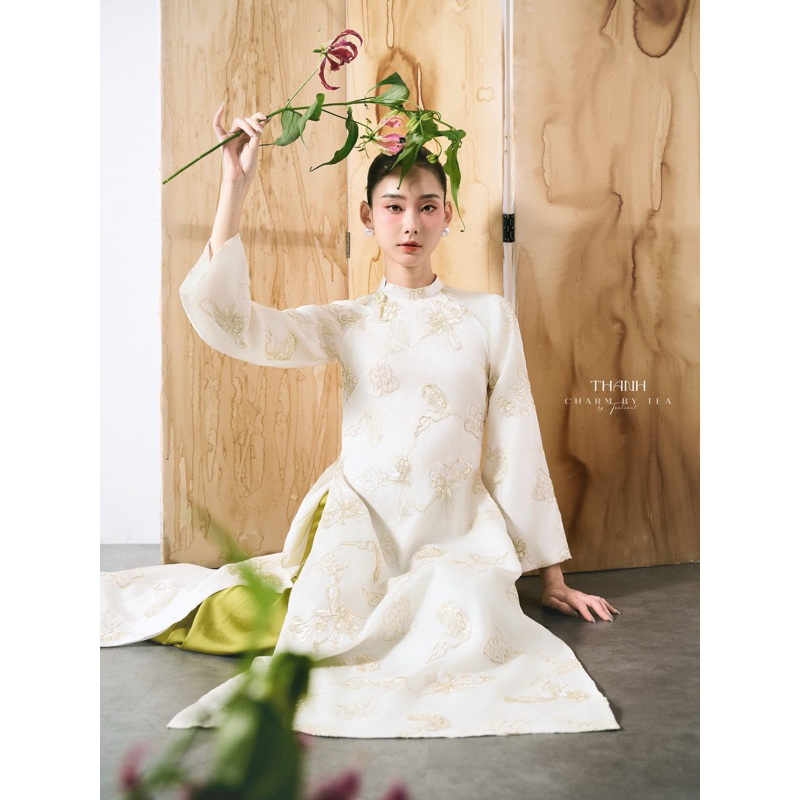 Áo Dài Thiết Kế Charm By Tea: THANH SET (KÈM QUẦN- KHÔNG PHỤ KIỆN)