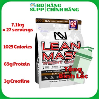  NorTech Lean Mass Gainer 27sv  7.1KG  Sữa Tăng Cân Tăng Cơ Bổ Sung 69G Protein 27G EAA 15G BCAA 