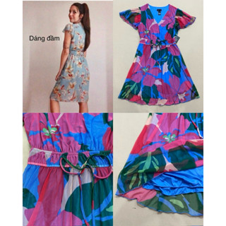 (D3729) Đầm voan lưới dáng ngắn hoạ tiết - Thanh lý vnxk