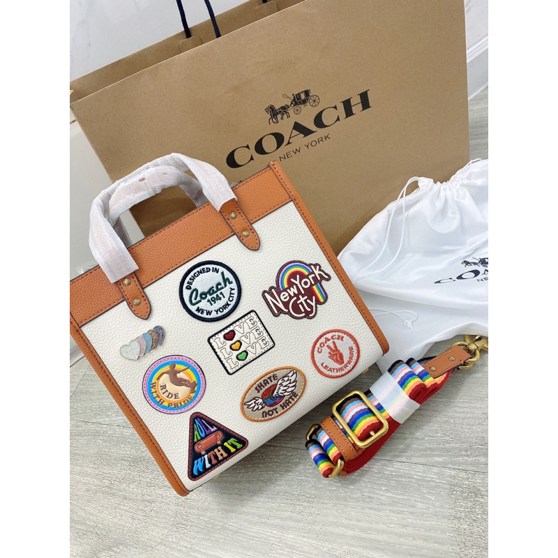 Coach Charter Field Tote 22 with Patches