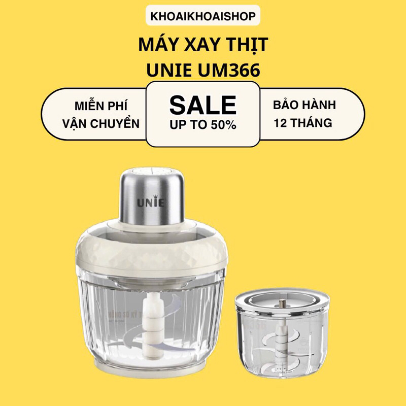 Máy xay thịt UNIE UM366, công suất 400W, 2 cối xay tiện lợi xay thịt, đánh ruốc xay tỏi tiện lợi