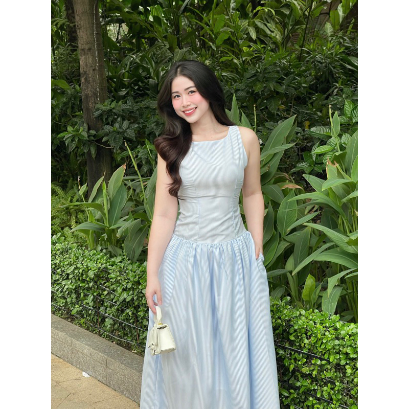 Váy nữ sát nách cổ tròn Uimeecloset váy maxi 2 lớp cho nữ  Women Dress | BigBuy360 - bigbuy360.vn