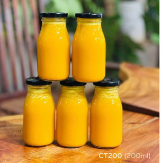 CHAI THUỶ TINH 200ml NẮP THIẾC ĐEN & VÀNG