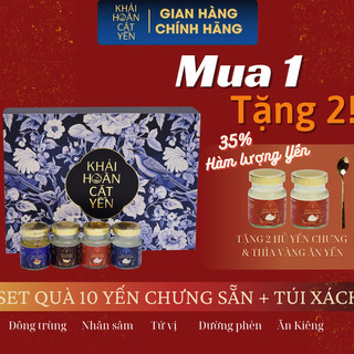   Hỏa Tốc Đà Nẵng  Hộp quà cao cấp 10 hũ yến chưng 70ml 35% Tổ Yến Sào Khánh Hoà 