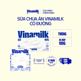[CHỈ GIAO HCM+HN] Thùng 48 hộp Sữa chua ăn Vinamilk có đường 100g Yaourt