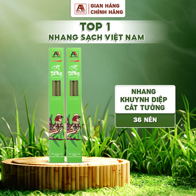 [Mã BMLT35 giảm đến 35K] Nhang Sạch AN AN dài 38cm với 36 nén tiết kiệm hơn, hương khuynh diệp đuổi côn trùng hiệu quả.
