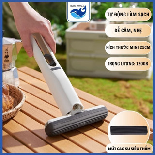  Cây Lau Kính Tự Vắt Mini Gấp Gọn - Cây Lau Nhà Mini Cầm Tay Gấp Gọn 25cm 