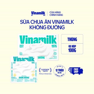 [CHỈ GIAO HCM+HN] Thùng 48 hộp Sữa chua ăn Vinamilk không đường 100g Yaourt