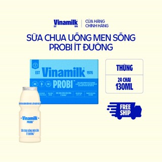 [CHỈ GIAO HCM+HN] Thùng Sữa chua uống Probi Ít Đường chai 130ml -24 chai/Thùng Yogurt