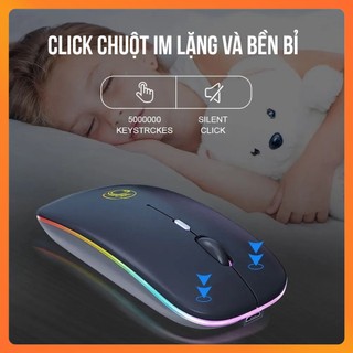 Chuột Không Dây Sạc Được E-1300 LED RGB, Kết Nối 2.4Ghz/Bluetooth, DPI 800-1600, Thiết Kế Ergonomic