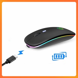Chuột Không Dây Sạc Được E-1300 LED RGB, Kết Nối 2.4Ghz/Bluetooth, DPI 800-1600, Thiết Kế Ergonomic