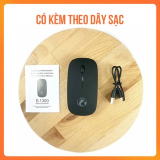 Chuột Không Dây Sạc Được E-1300 LED RGB, Kết Nối 2.4Ghz/Bluetooth, DPI 800-1600, Thiết Kế Ergonomic