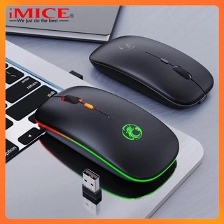 Chuột Không Dây Sạc Được E-1300 LED RGB, Kết Nối 2.4Ghz/Bluetooth, DPI 800-1600, Thiết Kế Ergonomic