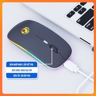 Chuột Không Dây Sạc Được E-1300 LED RGB, Kết Nối 2.4Ghz/Bluetooth, DPI 800-1600, Thiết Kế Ergonomic