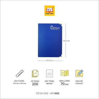Sổ Da Minh Châu CK6 nẹp góc đồng, cứng cáp, chắc chắn