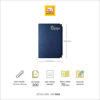 Sổ Da Minh Châu CK6 nẹp góc đồng, cứng cáp, chắc chắn