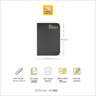 Sổ Da Minh Châu CK6 nẹp góc đồng, cứng cáp, chắc chắn