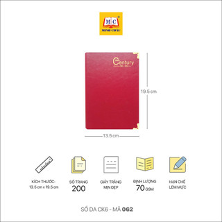 Sổ Da Minh Châu CK6 nẹp góc đồng, cứng cáp, chắc chắn