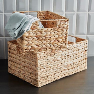 Giỏ đựng đồ lục bình chữ nhật khung sắt