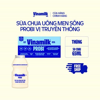 [CHỈ GIAO HCM+HN] Thùng 50 Chai sữa chua uống Probi Có Đường 65ml Yaourt