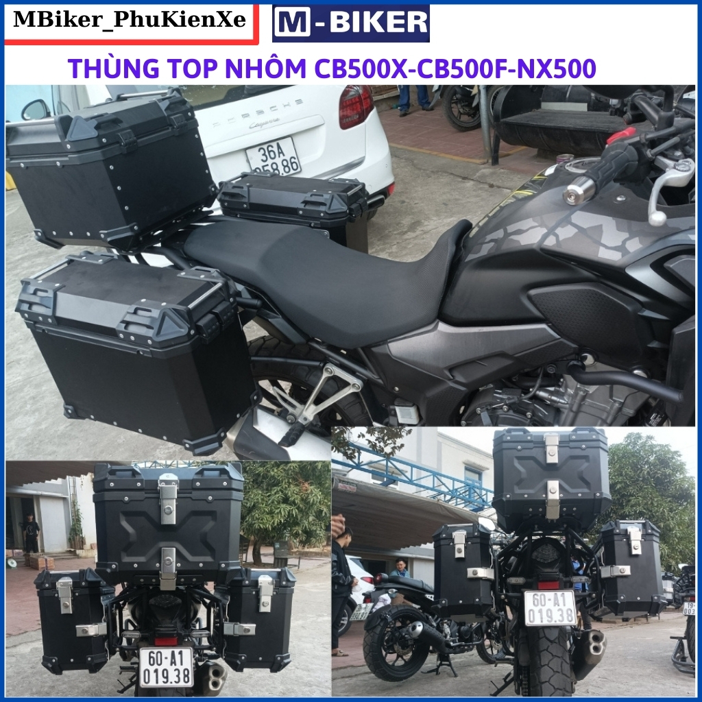 Thùng cb500x, nx500, cb500f, Thùng nhôm xe cb500x, thùng nhôm Mbiker_ chính hãng mbiker