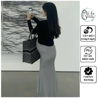 Chân Váy Bầu Cao Cấp KIAN 80 chất thun lạnh mềm mại, váy bầu thiết kế đuôi cá sang chảnh,chân váy bầu công sở mặc đi làm