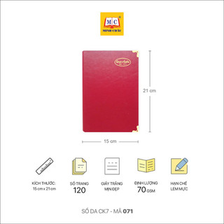 Sổ Da Minh Châu CK7 Nẹp góc đồng, cứng cáp, chắc chắn
