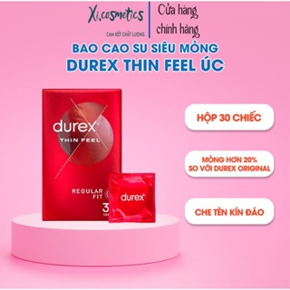 Bao cao su Durex Fetherlite thin feel Úc chính hãng, siêu mỏng - Hộp lớn 30 bao