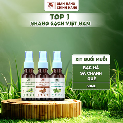 Xịt Tinh Dầu Đuổi Muỗi & Khử Mùi AN AN, Xịt Đuổi Côn Trùng hương Bạc Hà/ Quế/ Sả Chanh 50 ml