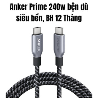  Cáp sạc nhanh Anker Prime 240W A88E2 C to C bọc dù Cao cấp ,mềm mại siêu bền với 300.000 lần uốn cong 
