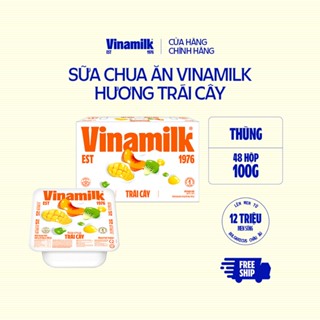 [CHỈ GIAO TPHCM& HN]  Thùng 48 hộp Sữa chua ăn Vinamilk Trái Cây - Yaourt 100g