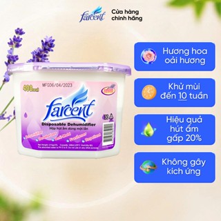 Combo 2 Hộp hút ẩm khử mùi, chống mốc chính hãng Farcent Hương Hoa 500ml để tủ quần áo, tủ giày, toilet, xe ô tô