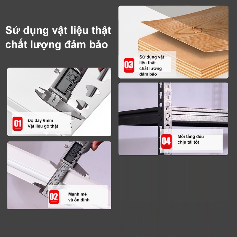 ALOVE Kệ Sắt V Lỗ 3 4 5 6 Tầng Gỗ MDF Dày Bền Bỉ Kệ Lắp Ráp Cao Cấp Đa Năng Nhiều Kích Thước | BigBuy360 - bigbuy360.vn